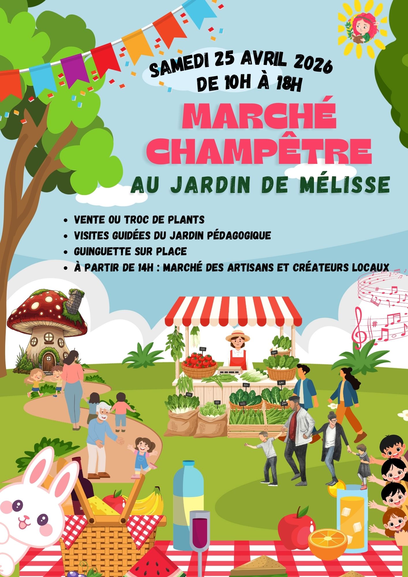 Marché champêtre au jardin de mélisse à Montbert samedi 25 avril 2026